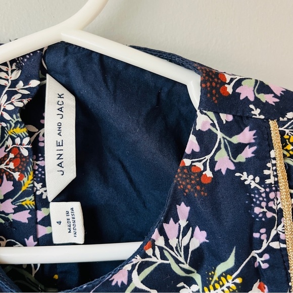 Janie and Jack Girls Botanical Navy Swing Top - Picture 5 of 5